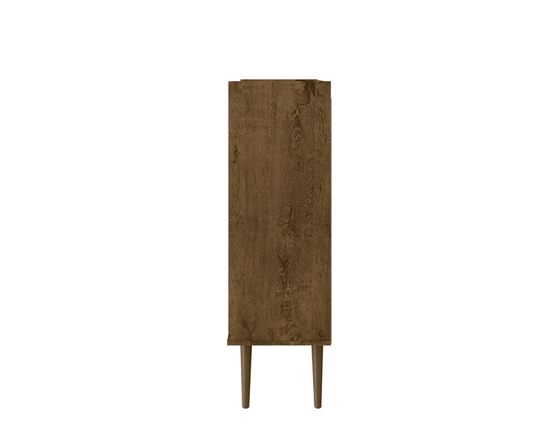 Manhattan Comfort Bogart Mid-Century Modern Accent Cabinet - Rustic Brown & Natural