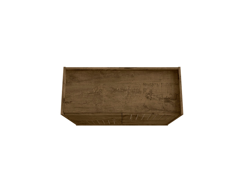 Manhattan Comfort Bogart Mid-Century Modern Accent Cabinet - Rustic Brown & Natural