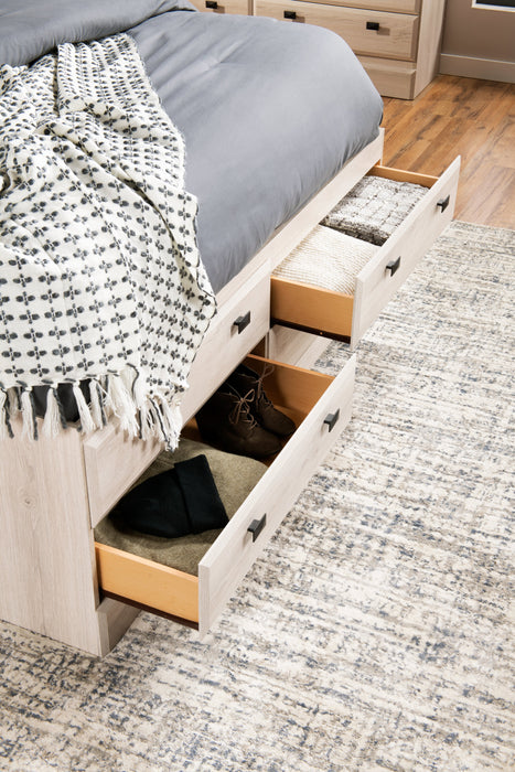 Yorkdale 12-Drawer Platform Bed with Headboard & Storage Frame, Made in Canada, White - Full Size