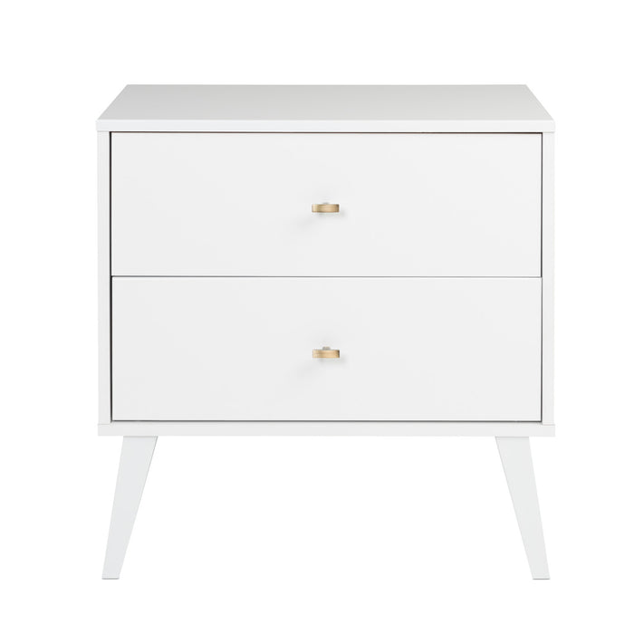 Milo 2-Drawer Nightstand - White