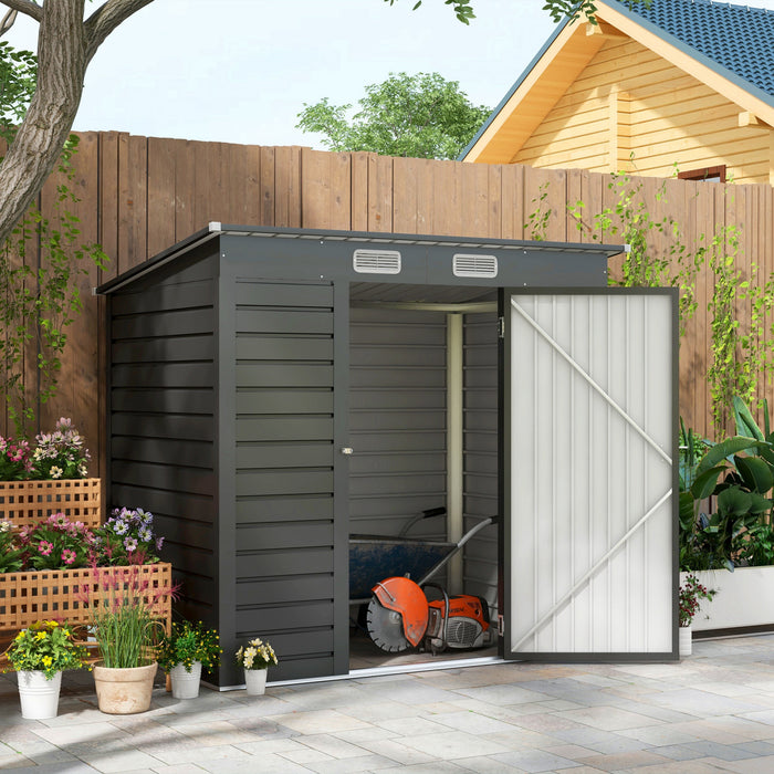 Outsunny 6 X 4ft Metal Garden Storage Shed With 2 Vents