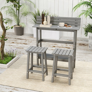 Outsunny 3 Piece Patio Bar Set With 43