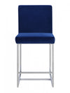 Luxembourg Counter Height Chair, Blue & Chrome (set of 2)