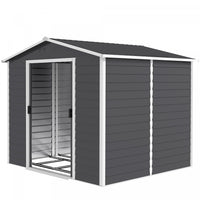 Outsunny 8'x7' Outdoor Storage Shed Garden Shed W/ Lock, Dark Grey