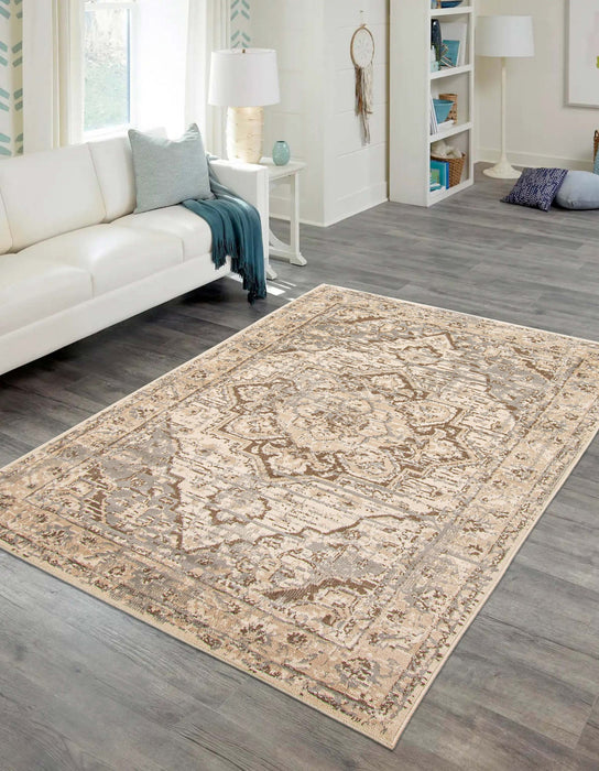 Priya Beige Area Rug - 5'0\" x 8'0\"