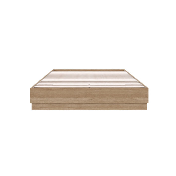 Nordika Milano Platform Queen Bed - Brown Oak