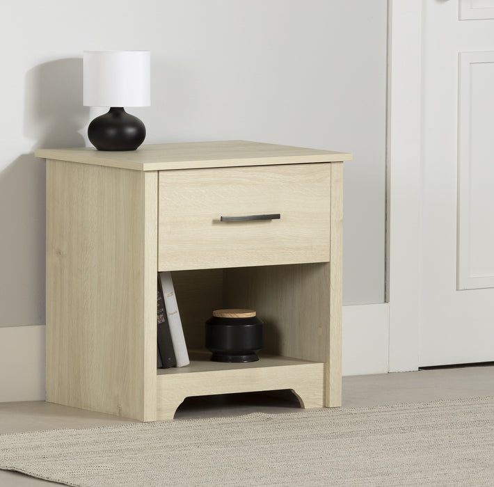 Fusion 1-drawer Nightstand - Bleached Oak