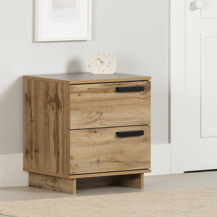 Cavalleri Nightstand with 2 Drawers - Nordik Oak