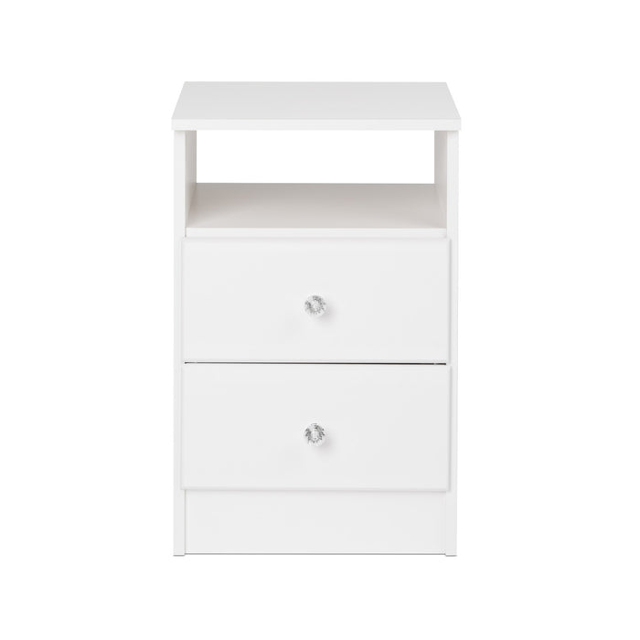 Astrid Kids 2-Drawer Nightstand - White