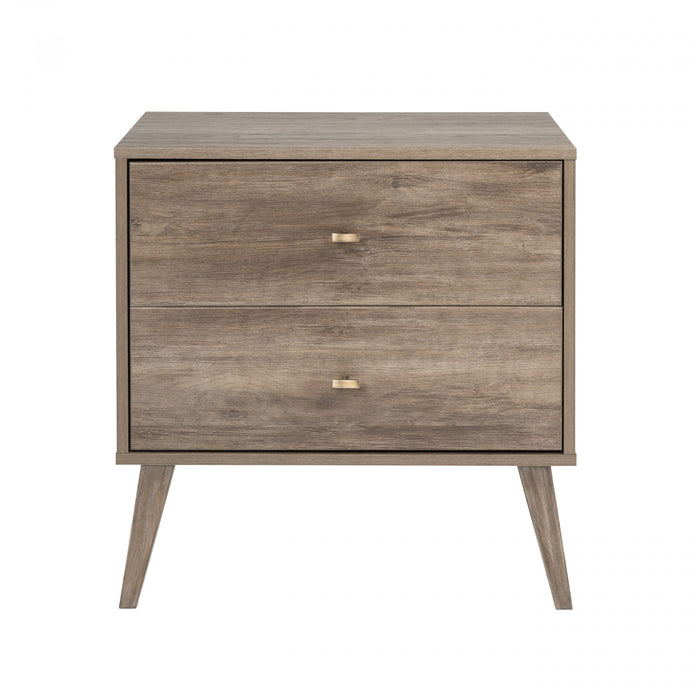 Milo 2-Drawer Nightstand - Drifted Grey