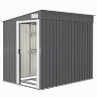 Outsunny 5 X 7ft Lean To Outdoor Storage Shed W/ Foundation, Dark Grey