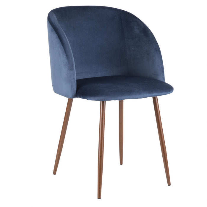 LumiSourceFran Blue Velvet Contemporary Dining Chair - Set of 2