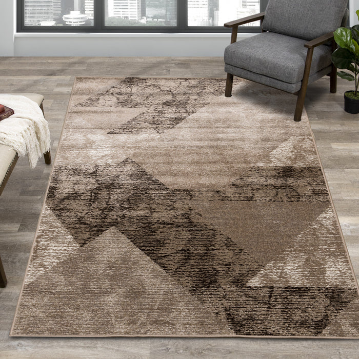 May Distressed Geometric Area Rug - 7'10\" x 10'6\"
