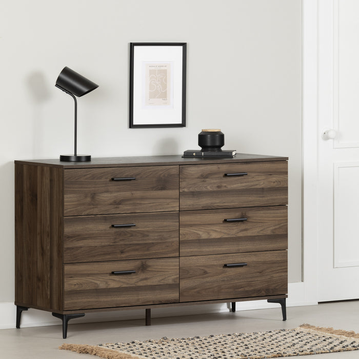 Musano 6-Drawer Dresser - Natural Walnut
