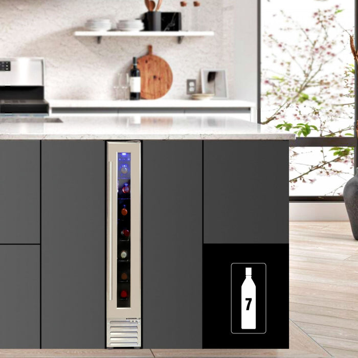 Koolatron 7 Bottle Built-In Compressor Wine Cellar Stainless Steel