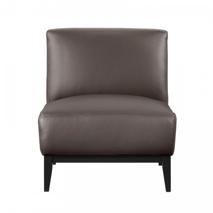 Murdock Accent Chair Dark Brown Leather