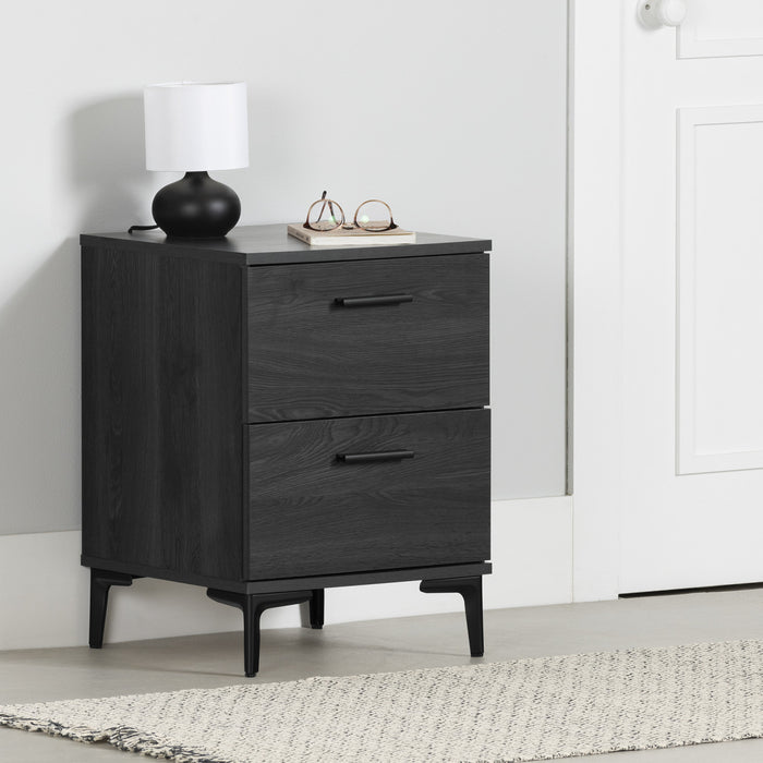 Musano 2-drawer Nightstand With Metal Legs - Gray Oak