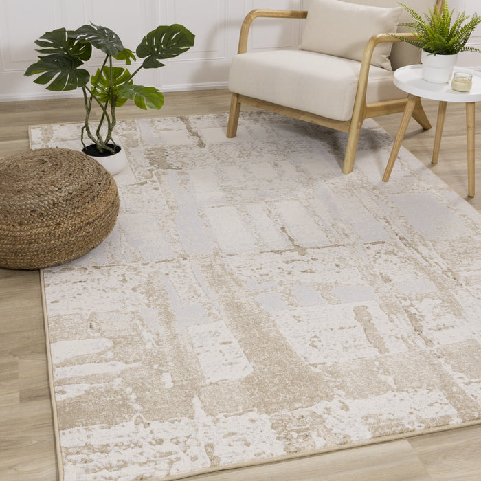 Isabelle Distressed Cream Area Rug - 5'3\" x 7'7\"