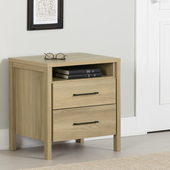 Gravity 2-Drawer Nightstand - Natural Ash