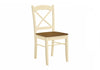 Dining Chair Set of 2 Kitchen Dining Room Oak & Cream Wood Legs Transitional