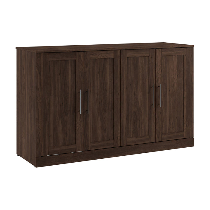 Bestar Pur 69 W Full Cabinet Bed with Mattress - Black Walnut