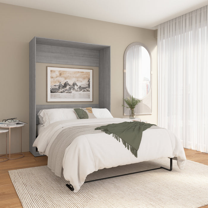 Bestar Claremont Full Murphy Bed - Platinum Grey
