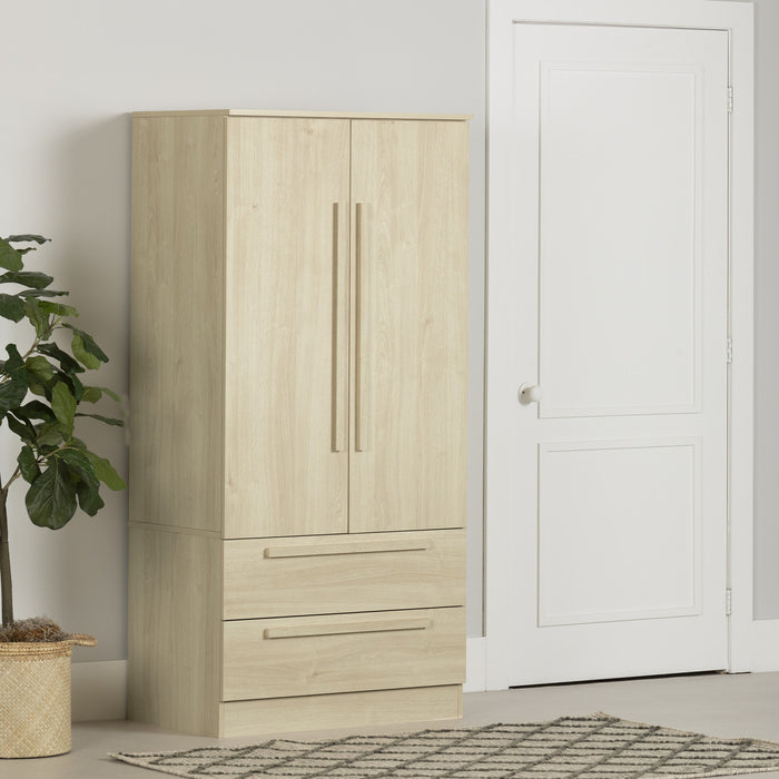 Acapella Wardrobe Armoire With Doors And Drawers - Bleached Oak