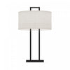 25\" Black Modern Table Lamp with Textured Shade