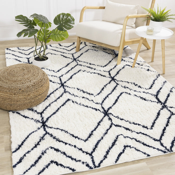 Taylor Diamonds Shag Area Rug - 7'10\" x 10'6\"