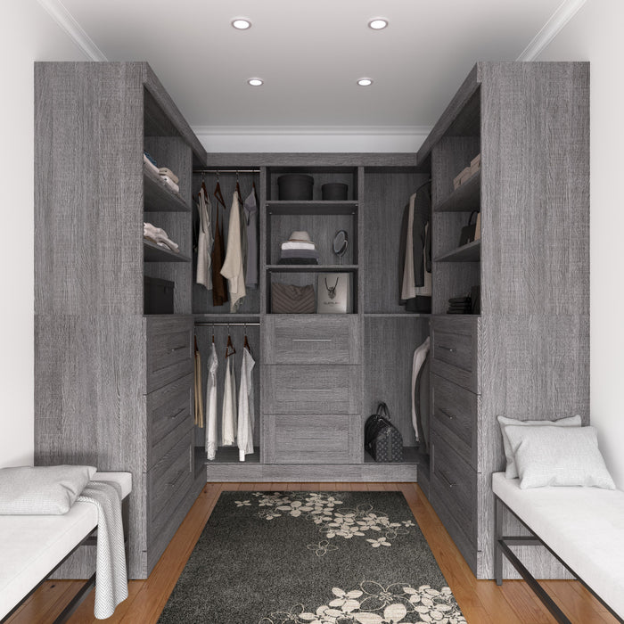 Bestar Pur 161 W Walk-In Closet Organizer System - Bark Grey
