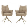 Elowen Taupe Upholstered Swivel Dining Armchair (Set of 2)