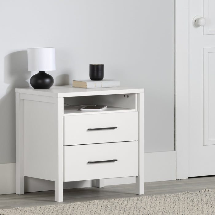 Gravity 2-drawer Nightstand - Pure White