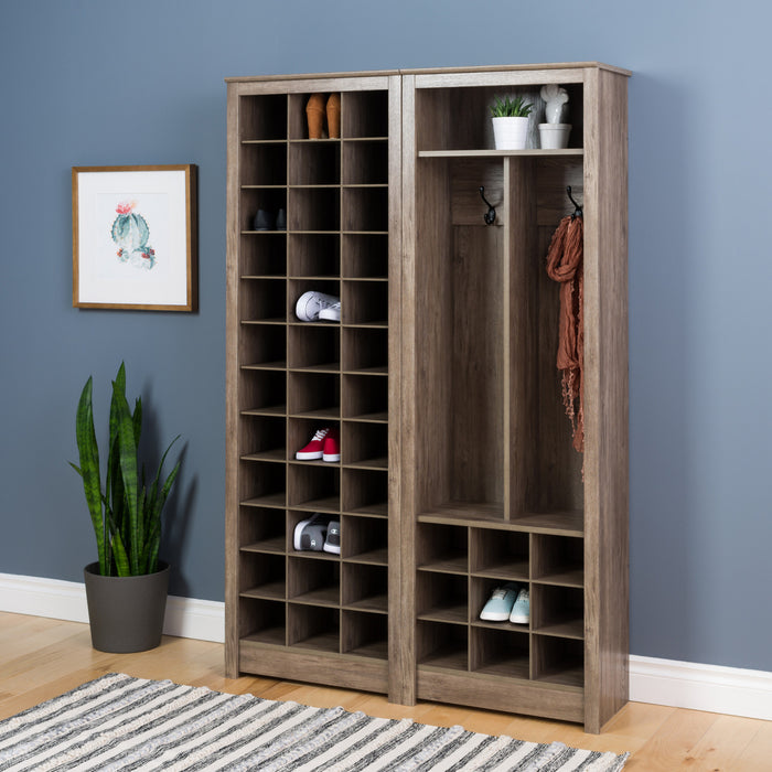 Thirty-Six Pair Shoe Storage Rack - Drifted Grey