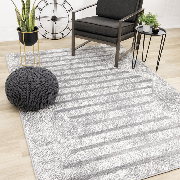 Covington Distressed Geometric Lines Indoor Area Rug - 5'3\" x 7'7\"