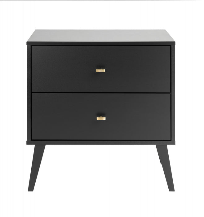 Milo 2-Drawer Nightstand - Black