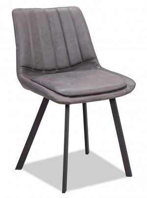 Kerri Dining Chair, Charcoal Faux Leather (set Of 2)