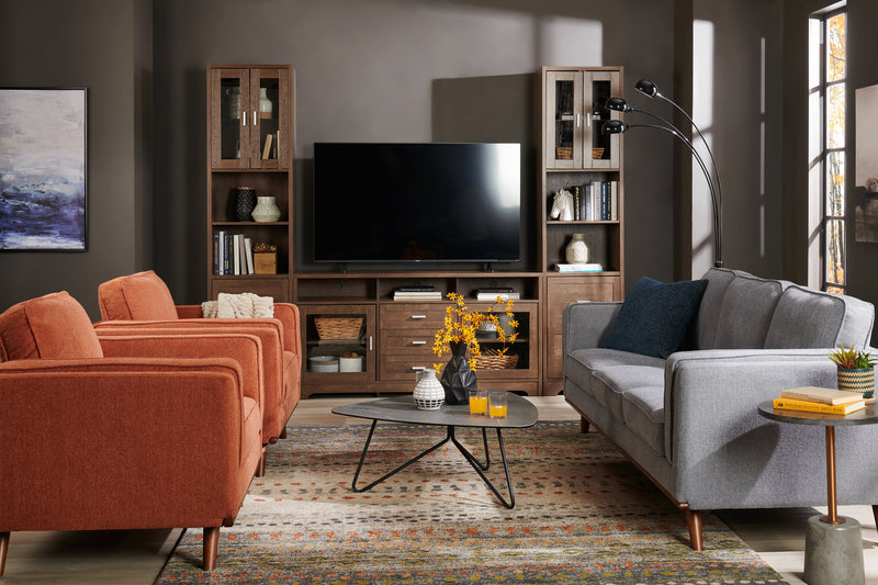 Melody 100\" 3-Piece Entertainment Centre with Storage and Cable Management for TVs up to 65\"- Brown