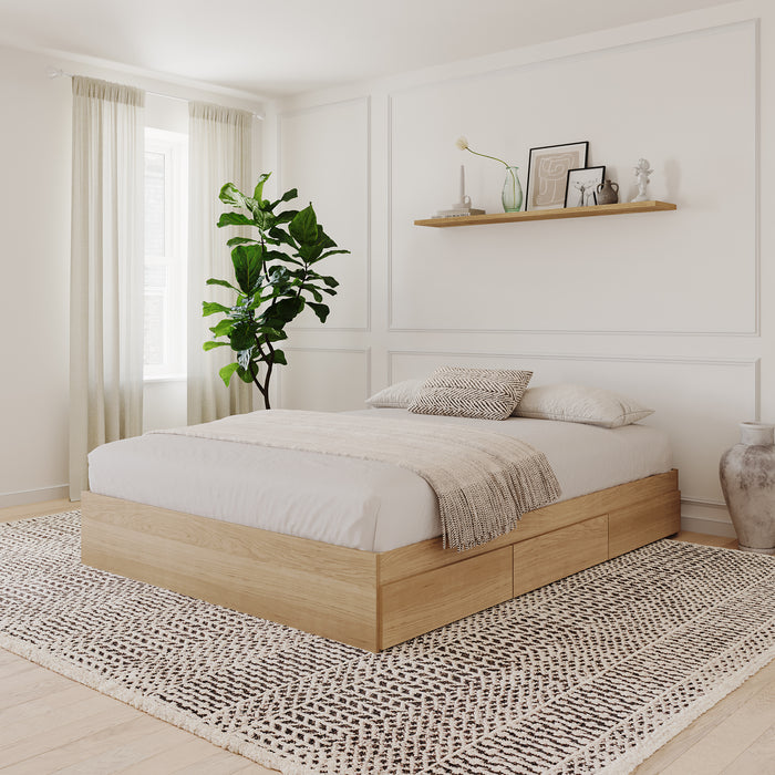 Nordika Full Storage Platform Bed - Natural Maple