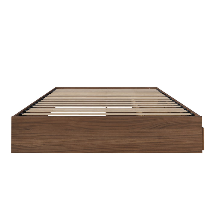 Nordika Queen Storage Platform Bed - Walnut