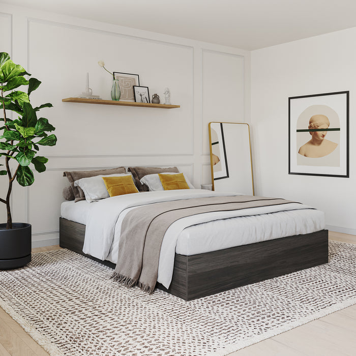 Nordika Queen Platform Bed - Bark Grey
