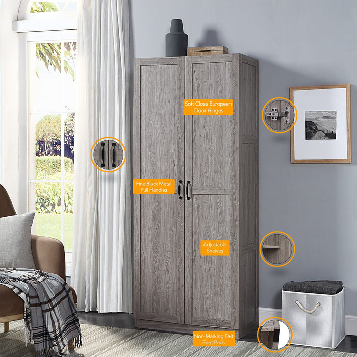 Manhattan Comfort Hopkins Modern Storage Closet - Grey