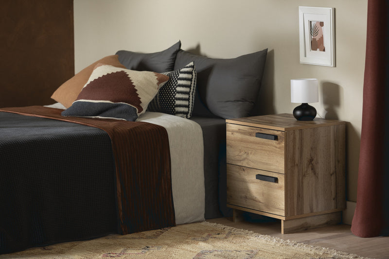 Cavalleri Nightstand with 2 Drawers - Nordik Oak