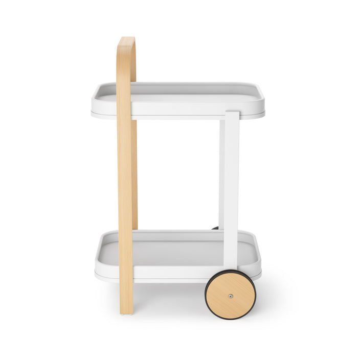 Umbra Modern Bellwood Steel Bar & Storage Cart - White and Natural