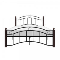 Jessica Full Bed, Black Metal & Brown Posts