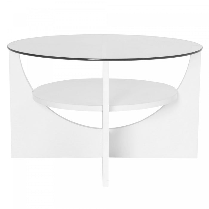 LumiSource U-Shaped Contemporary Coffee Table - White