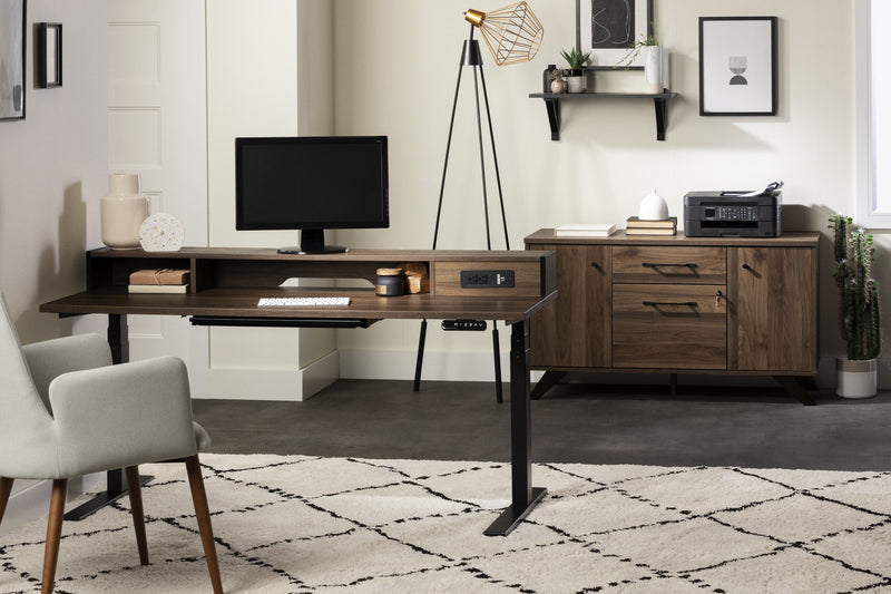 Helsy 2-drawer Credenza With Doors - Natural Walnut