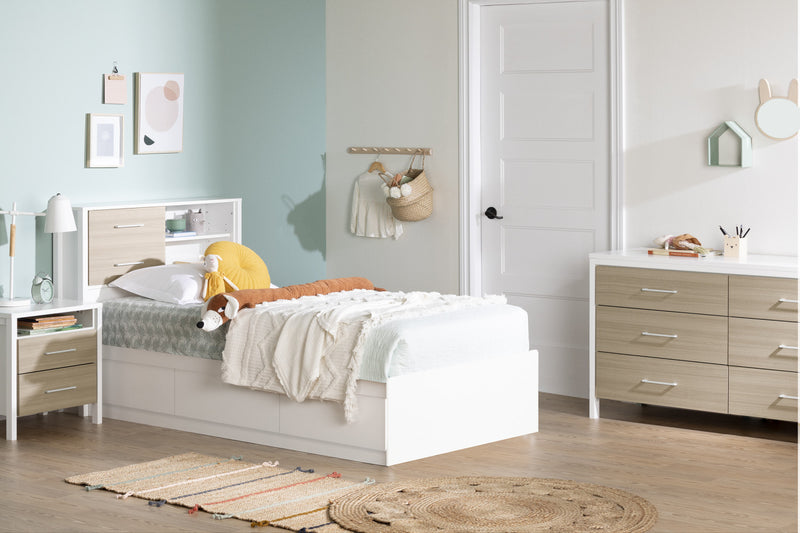 Munich 2-drawer Nightstand - White And Soft Elm
