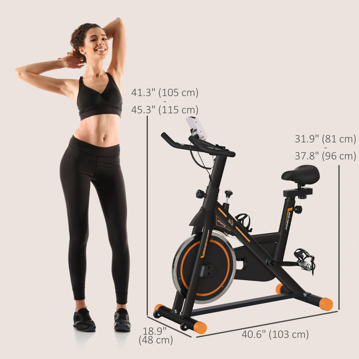 Soozier Upright Stationary Exercise Bike W/ Resistance Lcd Monitor Orange