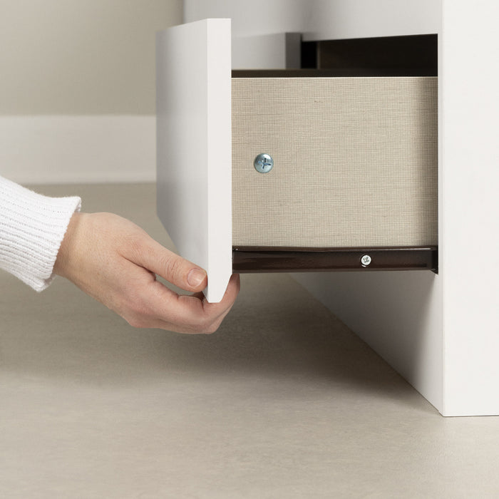 Fusion Storage Bed And Bookcase Headboard Set Pure White - South Shore