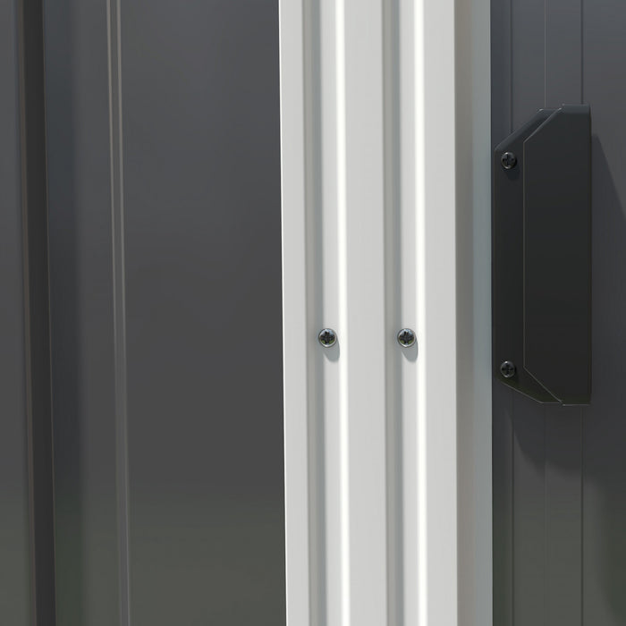 Outsunny 5 X 7ft Lean To Outdoor Storage Shed W/ Foundation, Dark Grey